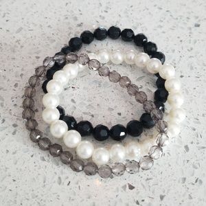 Set of 3 Plastic Beaded Bracelets